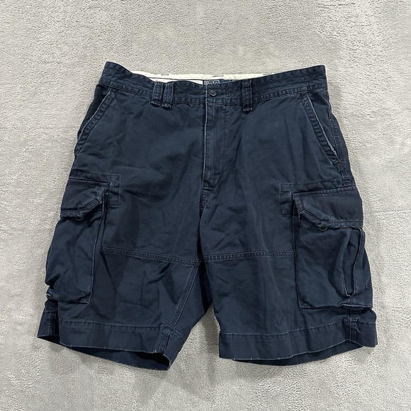 Polo Ralph Lauren Other - Polo Ralph Lauren Cargo Shorts Men 38 Navy Blue Hiking Outdoors Baggy